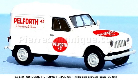 FOURGONNETTE RENAULT R4 PELFORTH 43 (la bière brune de France) DE 1961