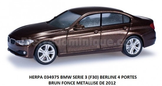 BMW SERIE 3 (F30) BERLINE 4 PORTES DE 2012 BRUN FONCE METALLISE