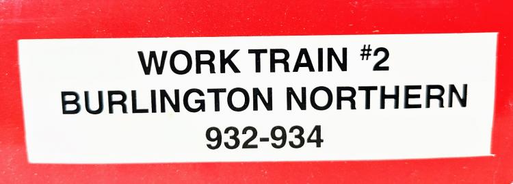 WORK TRAIN #2 - BURLINGTON NORTHERN - RAME COMPLETE