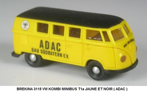 VW KOMBI MINIBUS T1a JAUNE ET NOIR ( ADAC )
