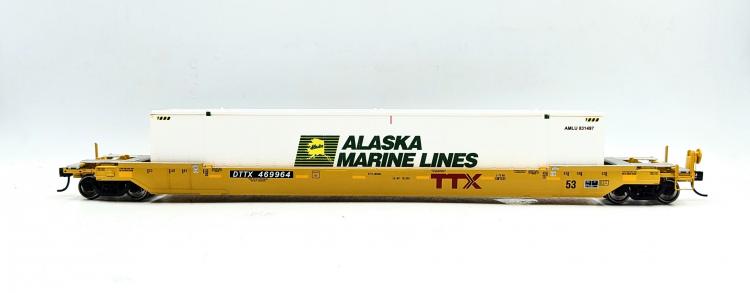 WAGON PLAT PORTE CONTENAIRE ALASKA MARINE LINES DTTX 469432
