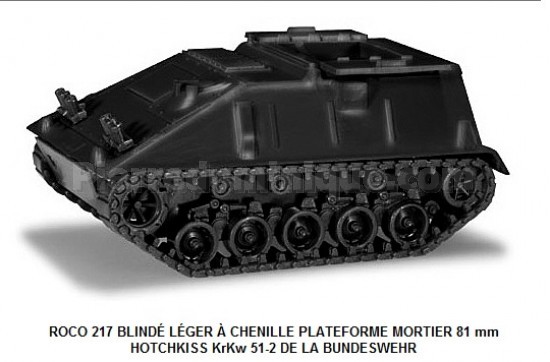 BLINDÉ LÉGER Ã€ CHENILLE PLATEFORME MORTIER 81 mm  HOTCHKISS KrKw 51-2 DE LA BUNDESWEHR