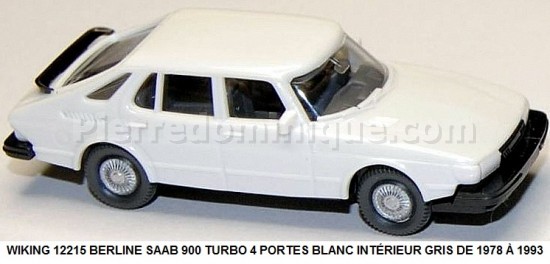 BERLINE SAAB 900 TURBO 4 PORTES BLANC INTÉRIEUR GRIS DE 1978 Ã€ 1993