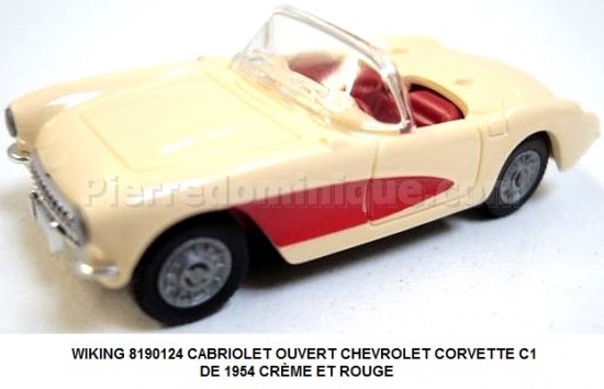 CABRIOLET OUVERT CHEVROLET CORVETTE C1 DE 1954 CRÈME ET ROUGE