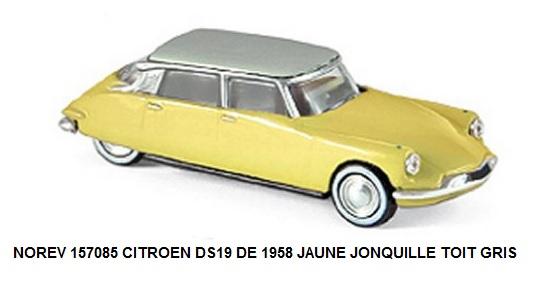 CITROEN DS19 DE 1958 JAUNE JONQUILLE TOIT GRIS