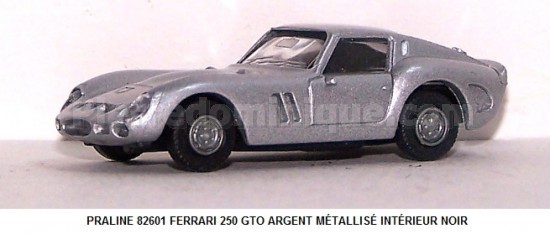 FERRARI 250 GTO ARGENT MÉTALLISÉ INTÉRIEUR NOIR