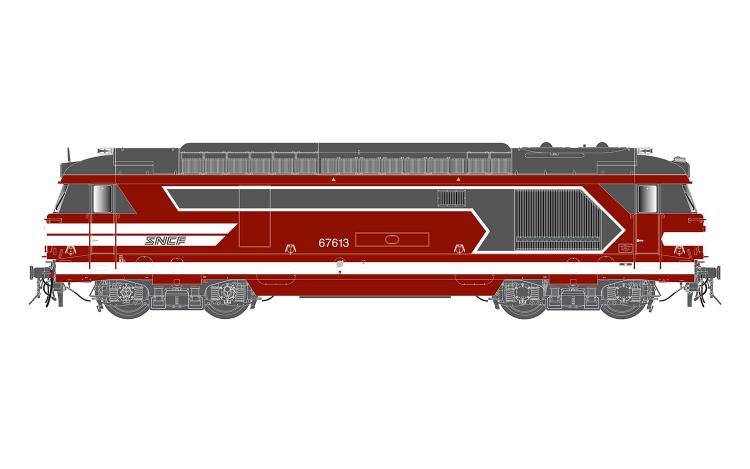 LOCOMOTIVE DIESEL BB 67413 ROUGE CAPITOLE SNCF - (A RESERVER)