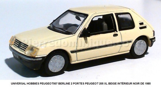  BERLINE 2 PORTES PEUGEOT 205 XL BEIGE INTÉRIEUR NOIR DE 1985