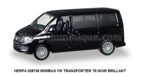 *PROMOS* - MINIBUS VW TRANSPORTER T6 NOIR BRILLANT