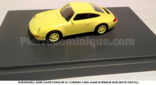 COUPÉ PORSCHE 911 CARRERA 4 (993) JAUNE INTÉRIEUR NOIR (BOITE CRISTAL)