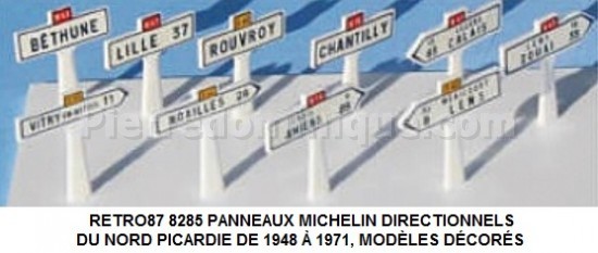 PANNEAUX MICHELIN DIRECTIONNELS DU NORD PICARDIE DE 1948 Ã€ 1971, MODÈLES DÉCORÉS