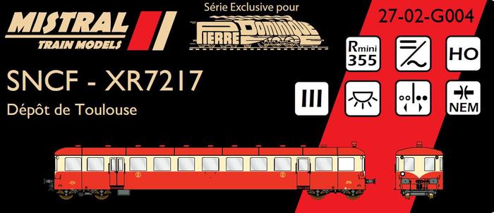 REMORQUE D\'AUTORAIL XR7217, TOIT ROUGE, SNCF DIGITAL - SERIE EXCLUSIVE PIERRE DOMINIQUE