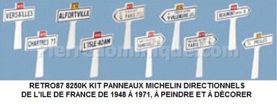  KIT PANNEAUX MICHELIN DIRECTIONNELS DE L'ILE DE FRANCE DE 1948 Ã€ 1971, Ã€ PEINDRE ET Ã€ DÈCORER