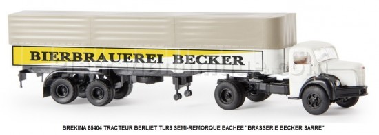 TRACTEUR BERLIET TLR8 SEMI-REMORQUE BACHÉE "BRASSERIE BECKER SARRE"