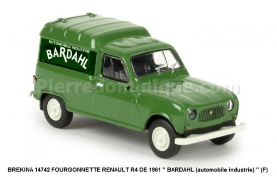 FOURGONNETTE RENAULT R4 DE 1961 '' BARDAHL (automobile industrie) '' (F)