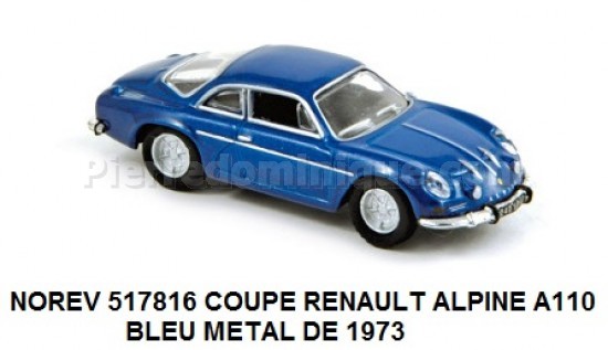 COUPE RENAULT ALPINE A110 BLEU METAL DE 1973