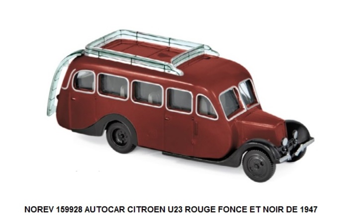 AUTOCAR CITROEN U23 ROUGE FONCE ET NOIR DE 1947