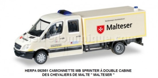 CAMIONNETTE MB SPRINTER Ã€ DOUBLE CABINE DES CHEVALIERS DE MALTE " MALTESER "