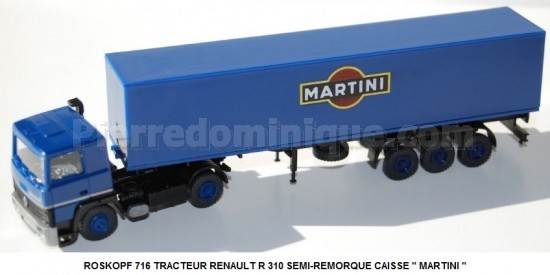 TRACTEUR RENAULT R 310 SEMI-REMORQUE CAISSE '' MARTINI ''