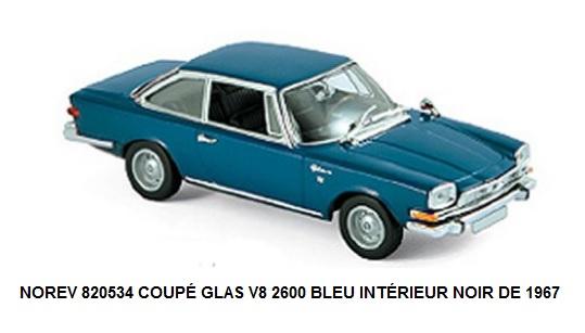 COUPÉ GLAS V8 2600 BLEU INTÉRIEUR NOIR DE 1967