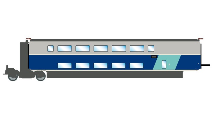VOITURE INTERMEDIAIRE TGV 2N2 EURODUPLEX 2ND CLASSE SNCF