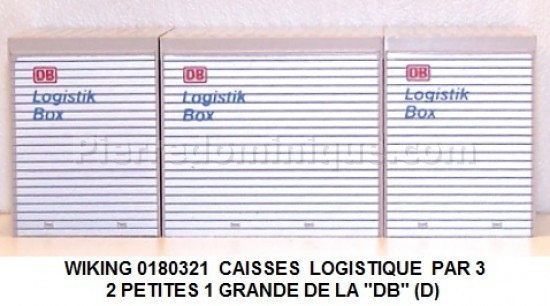 CAISSES LOGISTIQUE PAR 3, 2 PETITES ,1 GRANDE DE LA ''DB'' (D)