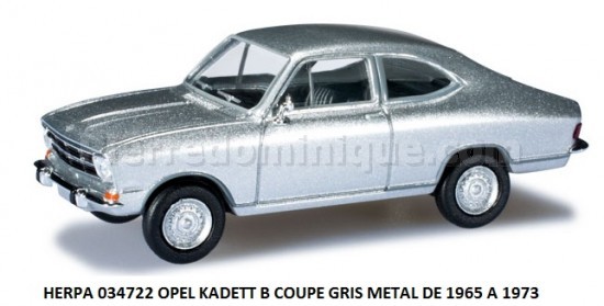 OPEL KADETT B COUPE  GRIS METAL DE 1965 A 1973