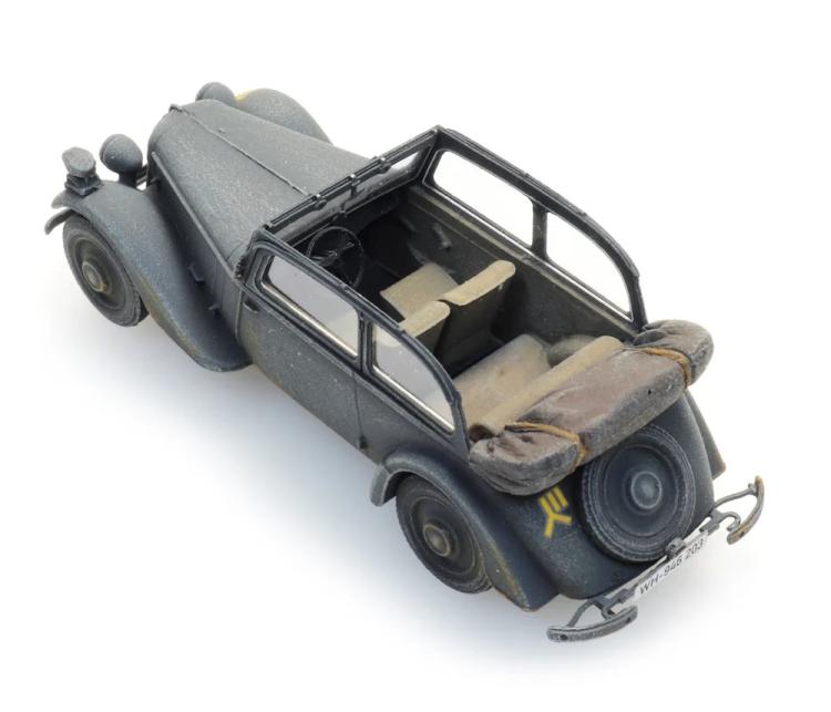 LIMOUSINE CABRIOLET OUVERT ADLER TRUMPF JUNIOR GRIS ARMEE