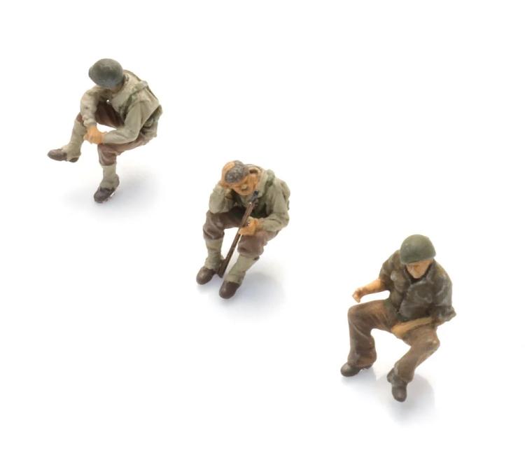 3 SOLDATS D'INFANTERIE DE L'ARMÉE AMERICAINE POUR VÉHICULE JEEP