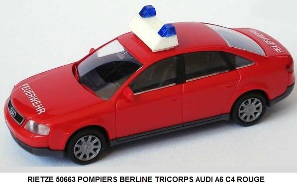 POMPIERS BERLINE TRICORPS AUDI A6 C4 ROUGE