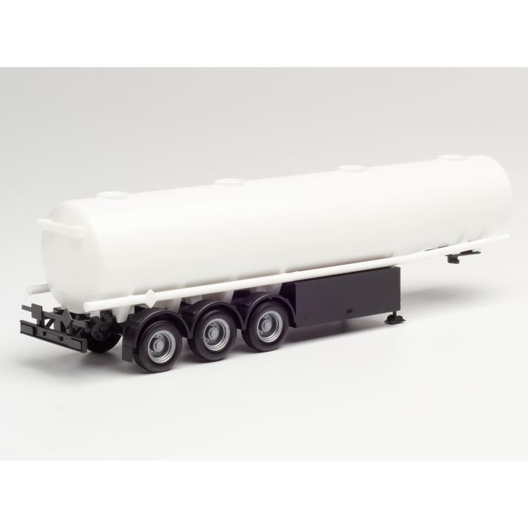 REMORQUE CITERNE BLANCHE CHASSIE NOIR 3 ESSIEUX