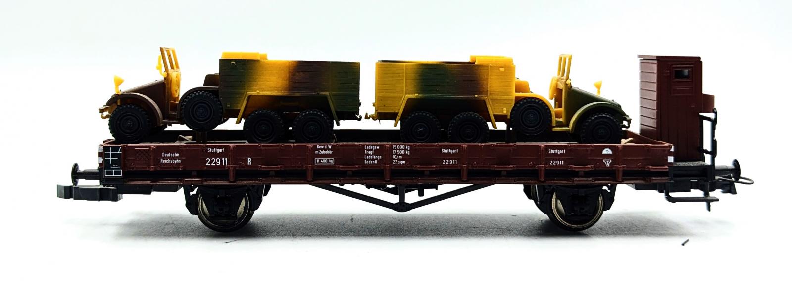 Train HORNBY éch 0 wagon à guérite EST avec système éclairage pour feu