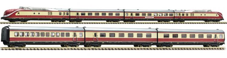 COFFRET 4 ELEMENTS RAME AUTOMOTRICE DIESEL BR601 VT601 - ALPEN-SEE-EXPRESS + 3 VOITURES COMPLEMENTAIRES - ALPEN-SEE-EXPRESS