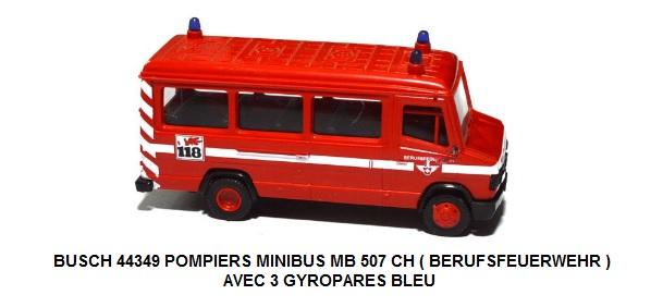 POMPIERS MINIBUS MB 507 CH ( BERUFSFEUERWEHR ) AVEC 3 GYROPARES BLEU
