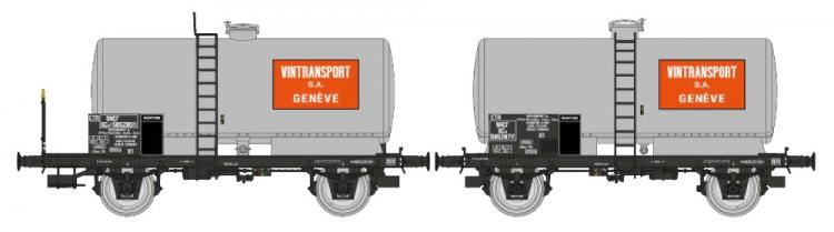 *PROMOS* - SET DE 2 WAGONS CITERNES OCEM 29 VINTRANSPORT GENEVE SNCF