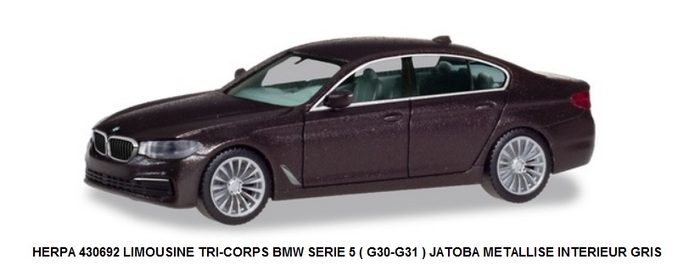 LIMOUSINE TRI-CORPS BMW SERIE 5 ( G30-G31 ) JATOBA METALLISE INTERIEUR GRIS