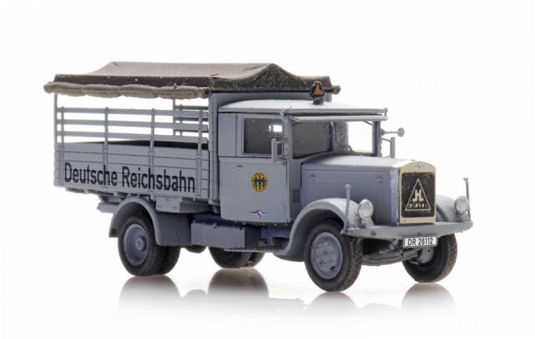 PORTEUR BENNE HANSA LLOYD MERKUR GRIS BACHE DE LA DR ECHELLE N