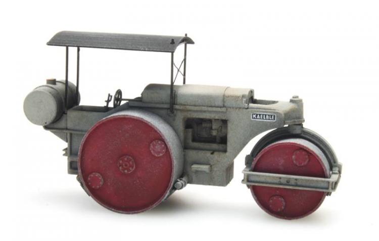 ROULEAU COMPRESSEUR KAELBLE GRIS ROUES ROUGE ÉCHELLE N