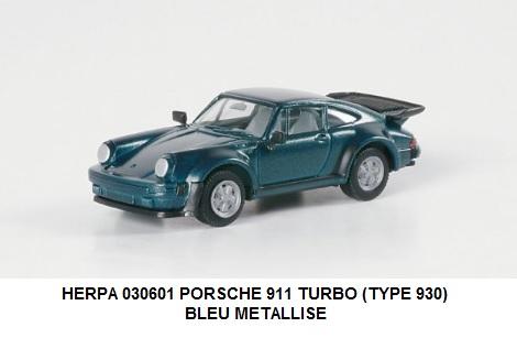 PORSCHE 911 TURBO (TYPE 930) DE 1975 A 1984 BLEU METALLISE