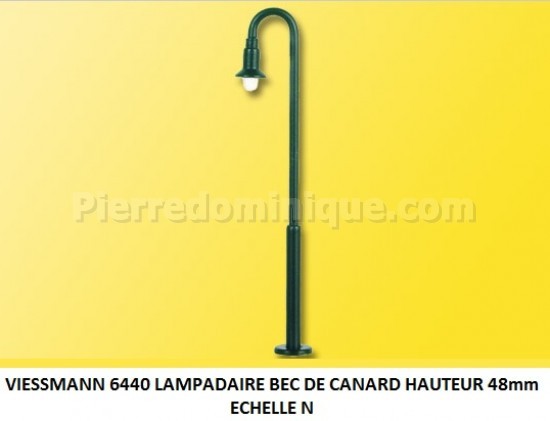 LAMPADAIRE BEC DE CANARD HAUTEUR 48mm NOIRE ECHELLE N