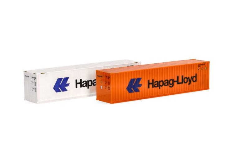 LOT DE 2 CONTAINERS 40 PIEDS (HAPAG LLOYD) BLANC/ORANGE