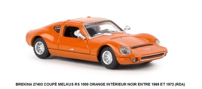 COUPÉ MELKUS RS 1000 ORANGE INTÉRIEUR NOIR ENTRE 1969 ET 1972 (RDA)