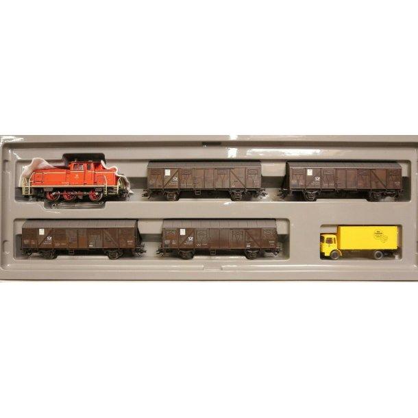 Rame Motrice Diesel Piko Avec 3 Wagons, échelle H0 1:87, Rouge, Analogique, Courant Continu, Occasion