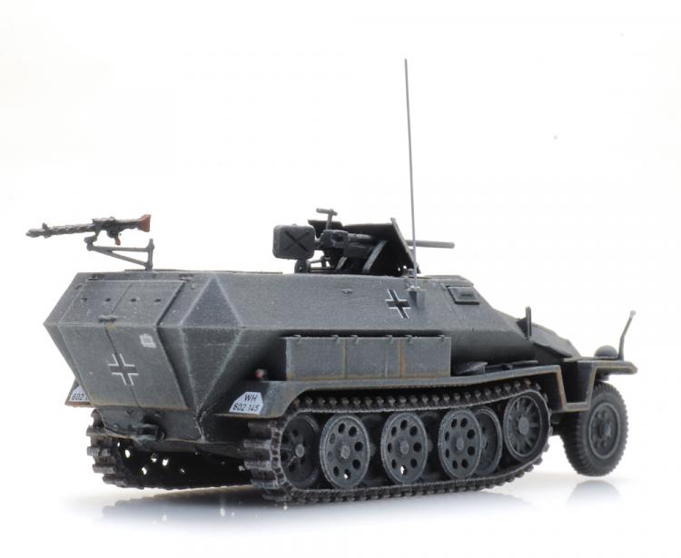 HALTRACK VEHICULE DE TRANSPORT DE TROUPE Sd.Kfz 251/10 AVEC CANON ANTI CHAR PaK36 DE 37MM GRIS WEHRMACTH