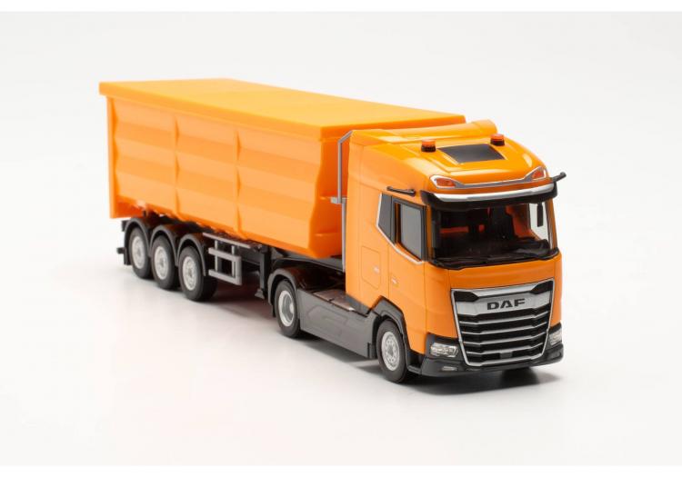 SEMI-REMORQUE DAF XG BENNE 3 ESSIEUX ORANGE BACHE