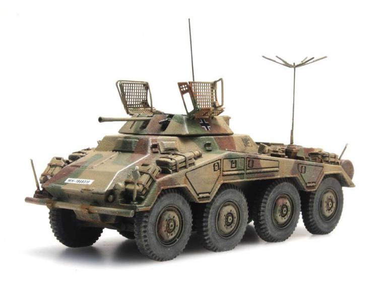 VEHICULE DE RECONNAISSANCE SdKfz 234/1 DE LA WEHRMACHT CAMOUFLAGE BEIGE VERT ROUILLE
