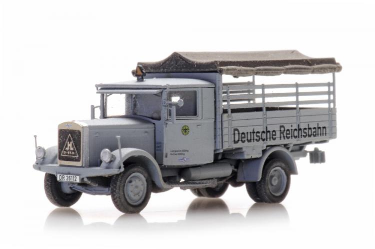 PORTEUR BENNE HANSA LLOYD MERKUR GRIS BACHE DE LA DR ECHELLE N