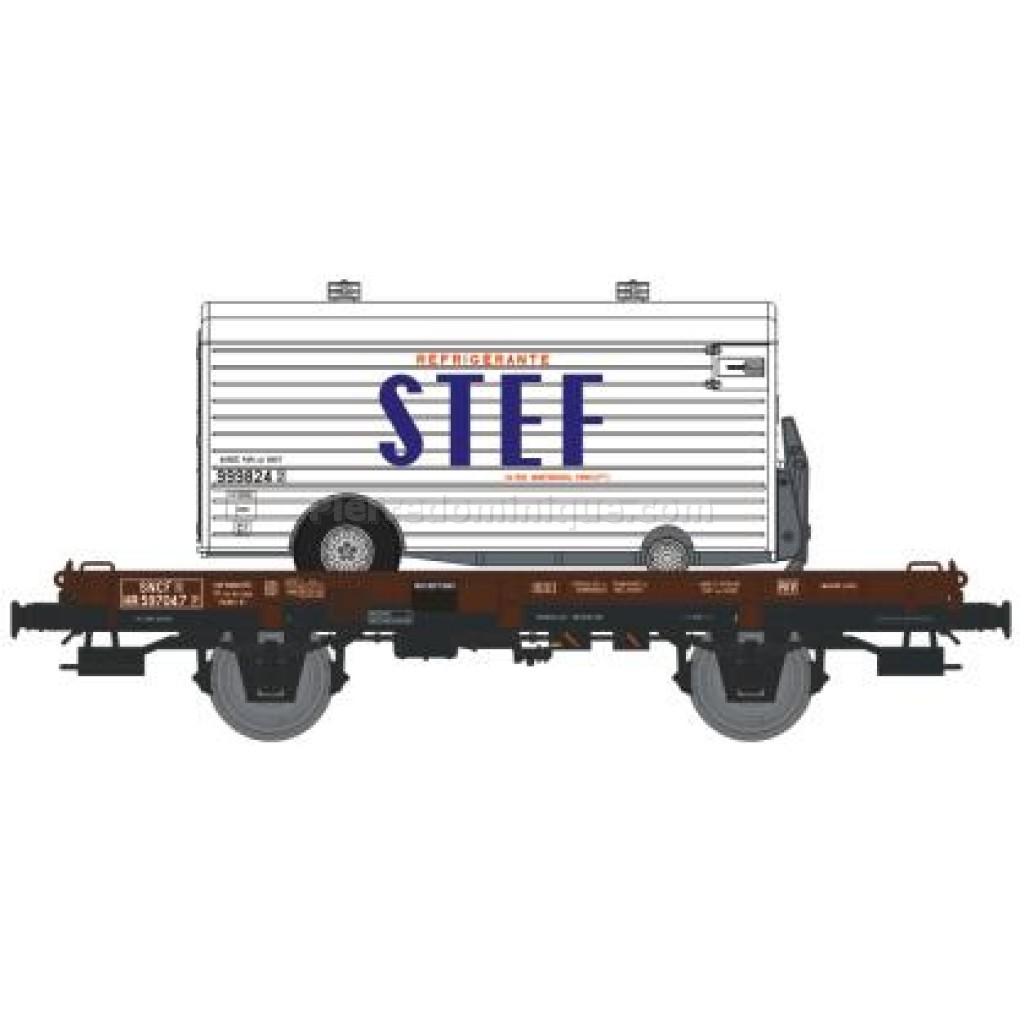 Wagon UFR Monoporteur + Remorque BOURGEY MONTREUIL – REE MODELES WB647, Neuf