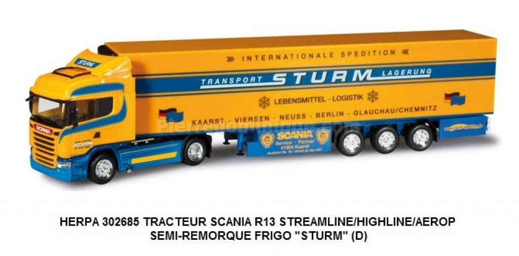 Miniature SCANIA R13 Highline avec remorque citerne 3 essieux ROOS