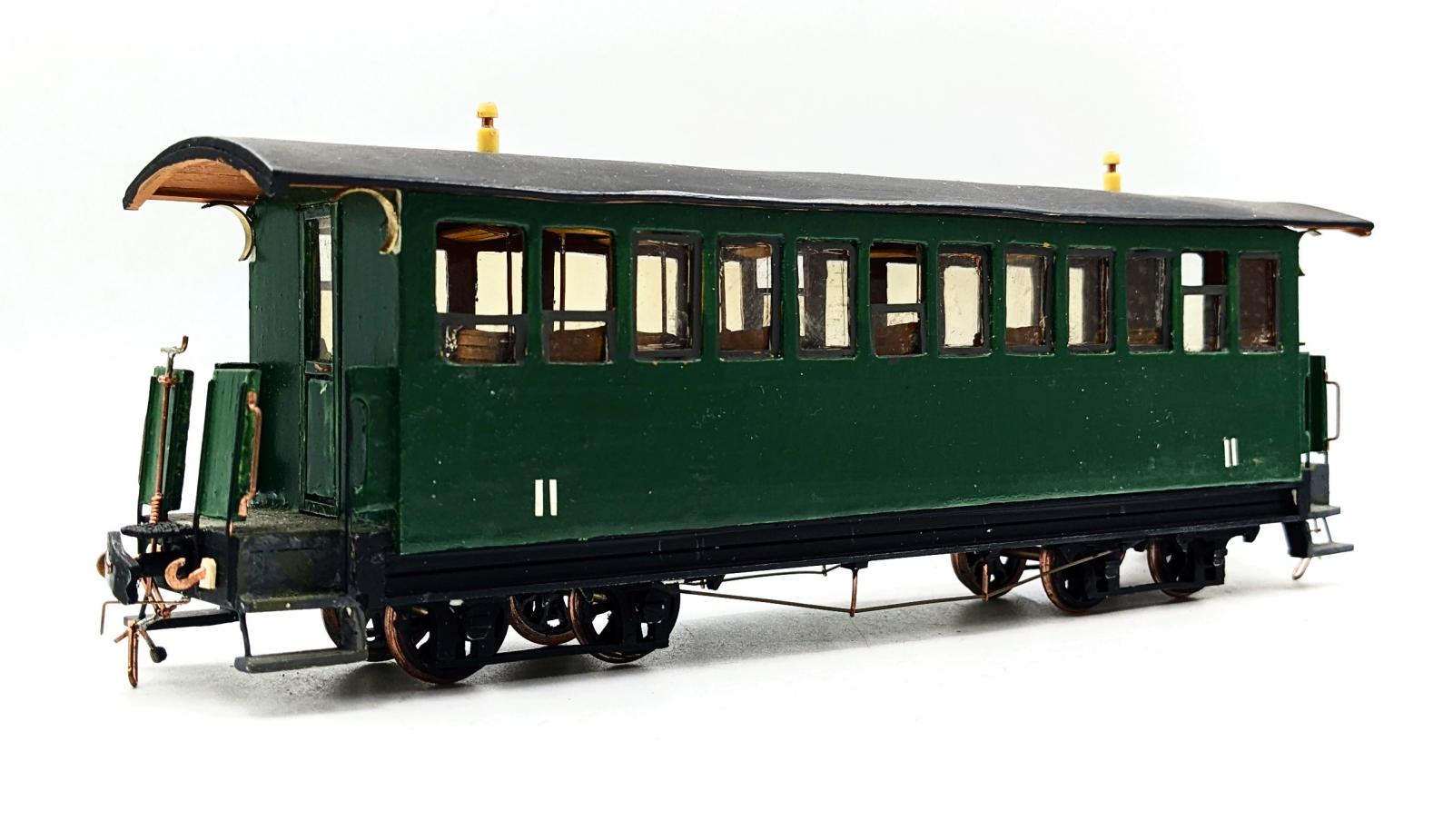 Wagon Voyageurs 2ème Classe PMP échelle HO - Occasion En Très Bon état, Couleur Vert, Acier Embouti
